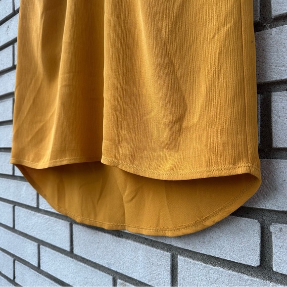 Anthropologie Dolan Left Coast Loren Mustard Yellow Tunic Shift Pocket Dress M - Picture 8 of 11